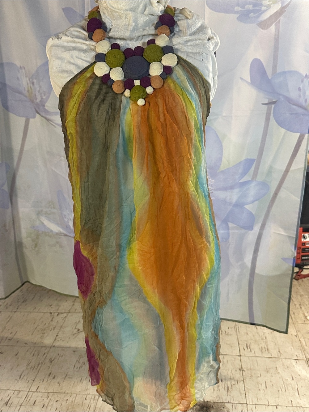 Handcrafted Multicolor Coil Statement Necklace - Women Jewelry
